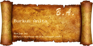 Burkus Anita névjegykártya